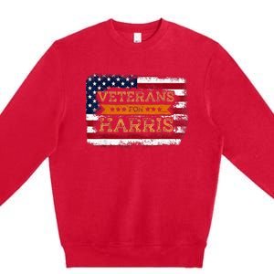 Veterans For Harris Walz Waltz 2024 President Veteran Day Premium Crewneck Sweatshirt