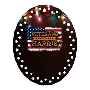 Veterans For Harris Walz Waltz 2024 President Veteran Day Ceramic Oval Ornament