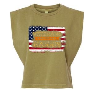 Veterans For Harris Walz Waltz 2024 President Veteran Day Garment-Dyed Women's Muscle Tee