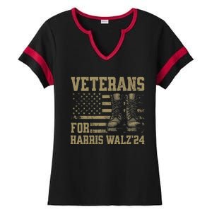 Veterans For Harris Walz Waltz 2024 Presidential Campaign Gift Ladies Halftime Notch Neck Tee