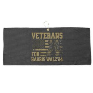 Veterans For Harris Walz Waltz 2024 Presidential Campaign Gift Large Microfiber Waffle Golf Towel