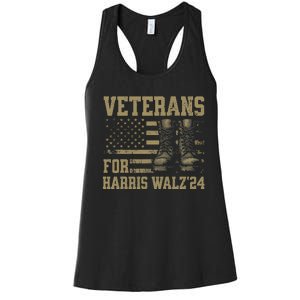 Veterans For Harris Walz Waltz 2024 Presidential Campaign Gift Women's Racerback Tank