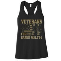 Veterans For Harris Walz Waltz 2024 Presidential Campaign Gift Women's Racerback Tank