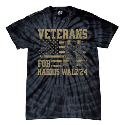 Veterans For Harris Walz Waltz 2024 Presidential Campaign Gift Tie-Dye T-Shirt