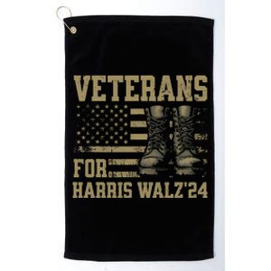 Veterans For Harris Walz Waltz 2024 Presidential Campaign Gift Platinum Collection Golf Towel