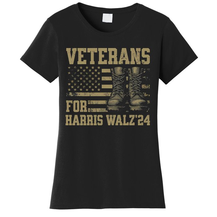 Veterans For Harris Walz Waltz 2024 Presidential Campaign Gift Women's T-Shirt