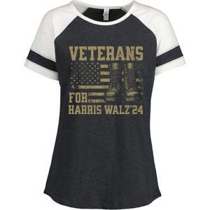 Veterans For Harris Walz Waltz 2024 Presidential Campaign Gift Enza Ladies Jersey Colorblock Tee