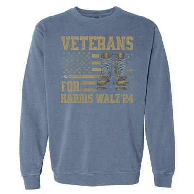 Veterans For Harris Walz Waltz 2024 Presidential Campaign Gift Garment-Dyed Sweatshirt