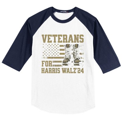 Veterans For Harris Walz Waltz 2024 Presidential Campaign Gift Baseball Sleeve Shirt