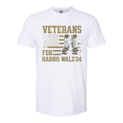 Veterans For Harris Walz Waltz 2024 Presidential Campaign Gift Softstyle CVC T-Shirt