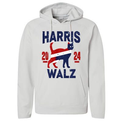 Vote For Harris Walz 2024 Election Kamala Harris Tim Waltz Performance Fleece Hoodie