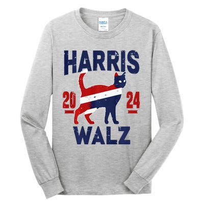 Vote For Harris Walz 2024 Election Kamala Harris Tim Waltz Tall Long Sleeve T-Shirt