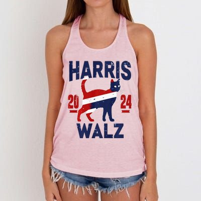 Vote For Harris Walz 2024 Election Kamala Harris Tim Waltz Women's Knotted Racerback Tank