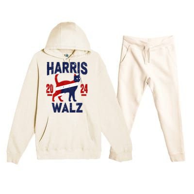 Vote For Harris Walz 2024 Election Kamala Harris Tim Waltz Premium Hooded Sweatsuit Set