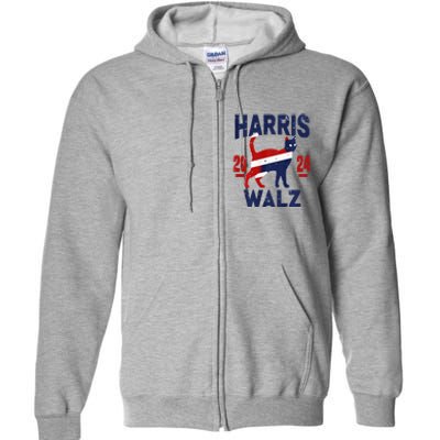 Vote For Harris Walz 2024 Election Kamala Harris Tim Waltz Full Zip Hoodie