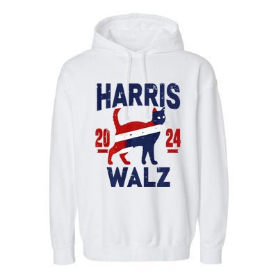 Vote For Harris Walz 2024 Election Kamala Harris Tim Waltz Garment-Dyed Fleece Hoodie