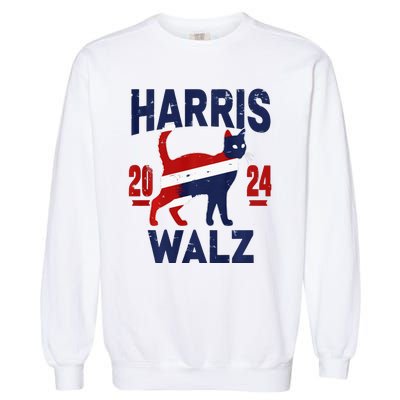 Vote For Harris Walz 2024 Election Kamala Harris Tim Waltz Garment-Dyed Sweatshirt