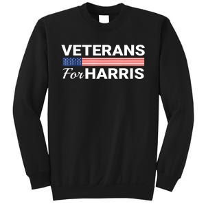 Veterans For Harris 2024 Military American Flag Vets Kamala Harris Gift Sweatshirt