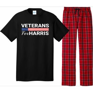 Veterans For Harris 2024 Military American Flag Vets Kamala Harris Gift Pajama Set