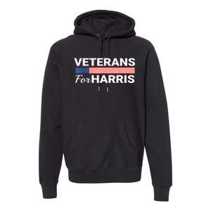 Veterans For Harris 2024 Military American Flag Vets Kamala Harris Gift Premium Hoodie