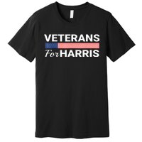 Veterans For Harris 2024 Military American Flag Vets Kamala Harris Gift Premium T-Shirt