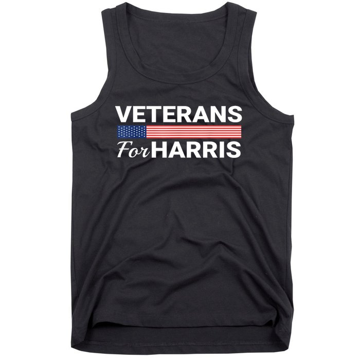 Veterans For Harris 2024 Military American Flag Vets Kamala Harris Gift Tank Top