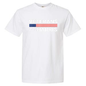 Veterans For Harris 2024 Military American Flag Vets Kamala Harris Gift Garment-Dyed Heavyweight T-Shirt