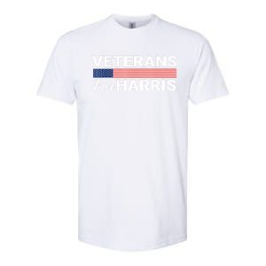 Veterans For Harris 2024 Military American Flag Vets Kamala Harris Gift Softstyle CVC T-Shirt