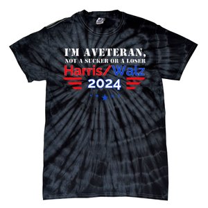 Veteran For Harris Walz For President 2024 Tie-Dye T-Shirt