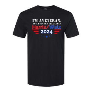 Veteran For Harris Walz For President 2024 Softstyle CVC T-Shirt