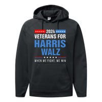 Veterans For Harris Walz 2024 Performance Fleece Hoodie