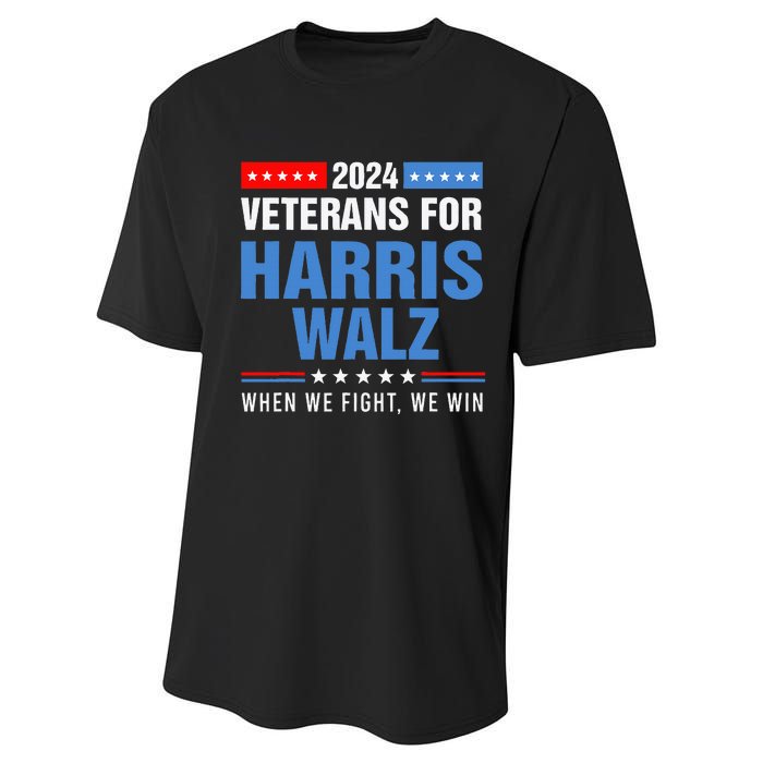 Veterans For Harris Walz 2024 Performance Sprint T-Shirt