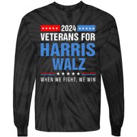 Veterans For Harris Walz 2024 Tie-Dye Long Sleeve Shirt