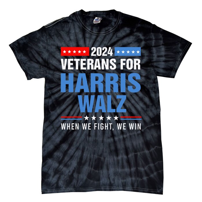 Veterans For Harris Walz 2024 Tie-Dye T-Shirt