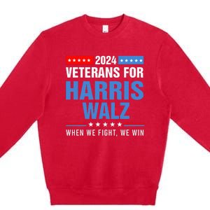 Veterans For Harris Walz 2024 Premium Crewneck Sweatshirt