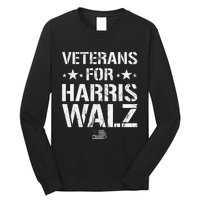 Veterans For Harris 2024 Kamala Harris Tim Walz Veteran Usa Long Sleeve Shirt