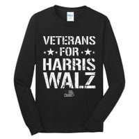 Veterans For Harris 2024 Kamala Harris Tim Walz Veteran Usa Tall Long Sleeve T-Shirt