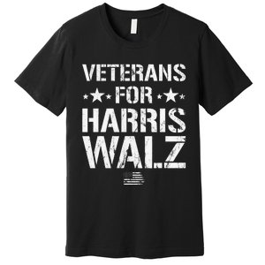 Veterans For Harris 2024 Kamala Harris Tim Walz Veteran Usa Premium T-Shirt