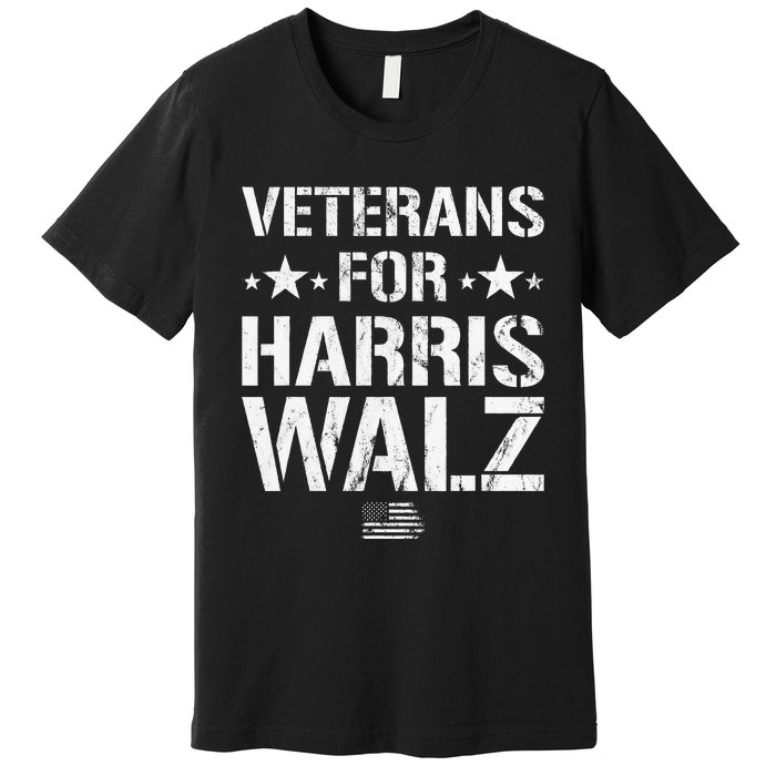 Veterans For Harris 2024 Kamala Harris Tim Walz Veteran Usa Premium T-Shirt