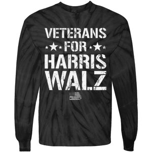 Veterans For Harris 2024 Kamala Harris Tim Walz Veteran Usa Tie-Dye Long Sleeve Shirt