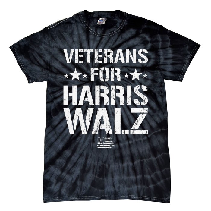 Veterans For Harris 2024 Kamala Harris Tim Walz Veteran Usa Tie-Dye T-Shirt