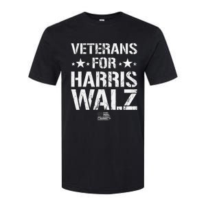 Veterans For Harris 2024 Kamala Harris Tim Walz Veteran Usa Softstyle CVC T-Shirt