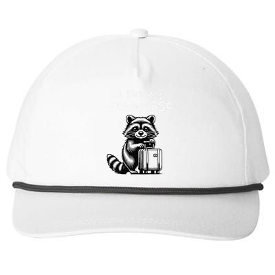 Vintage Funny I Like My Suitcase Raccoon Snapback Five-Panel Rope Hat