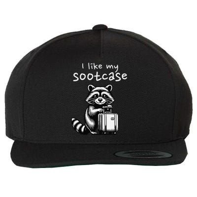 Vintage Funny I Like My Suitcase Raccoon Wool Snapback Cap