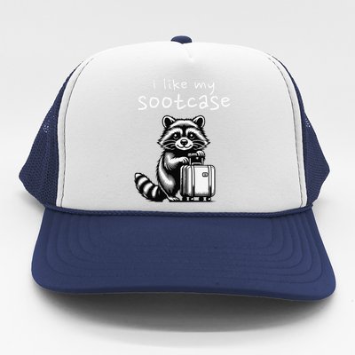 Vintage Funny I Like My Suitcase Raccoon Trucker Hat