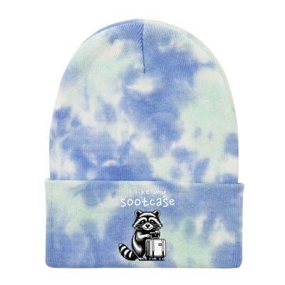 Vintage Funny I Like My Suitcase Raccoon Tie Dye 12in Knit Beanie