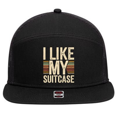 Vintage Funny I Like My Suitcase Trump Meme 7 Panel Mesh Trucker Snapback Hat