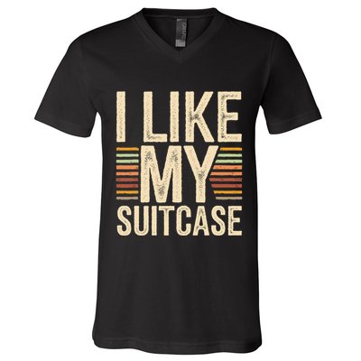Vintage Funny I Like My Suitcase Trump Meme V-Neck T-Shirt