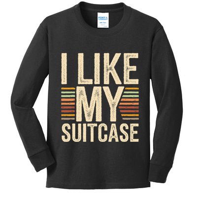 Vintage Funny I Like My Suitcase Trump Meme Kids Long Sleeve Shirt