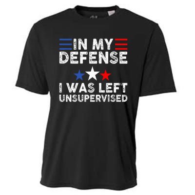 vintage Funny In My Defense I Was Left Unsupervised Cooling Performance Crew T-Shirt